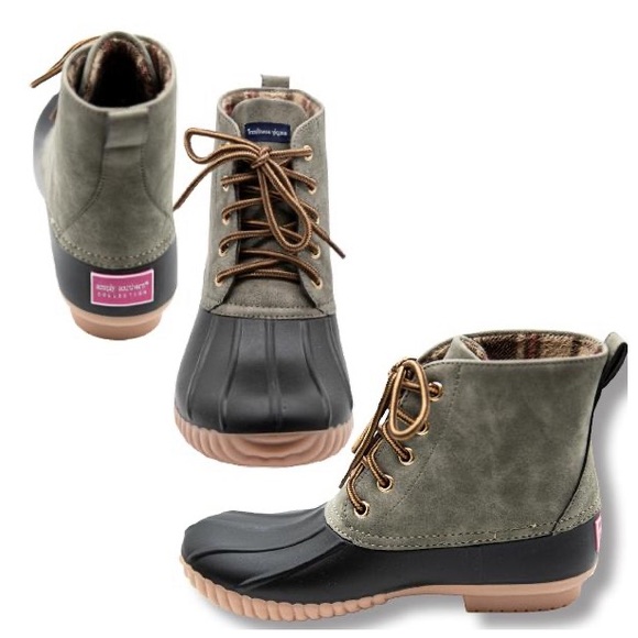 Simply Southern Olive Duck Boots Nwot 